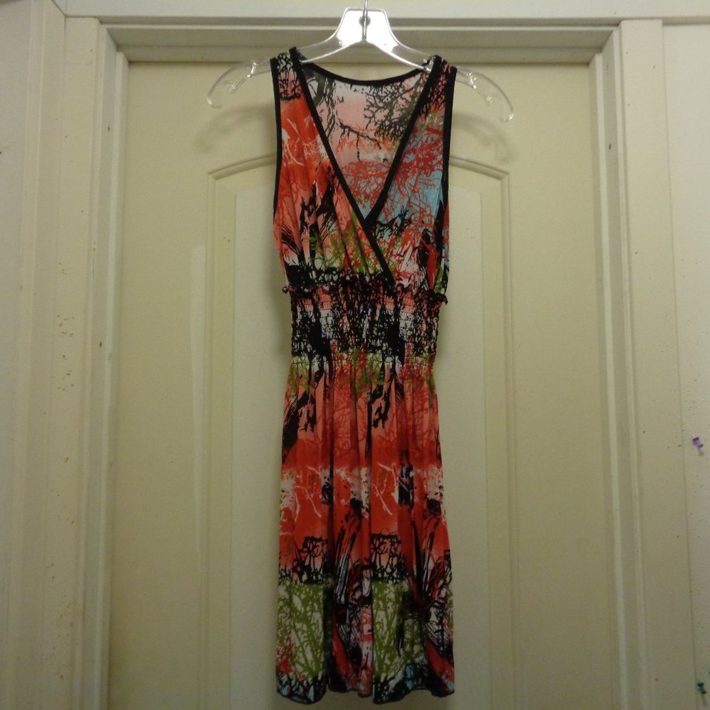 BOHO COLORS SHEERED JERSEY SUNDRESS SM OR ONE SIZE